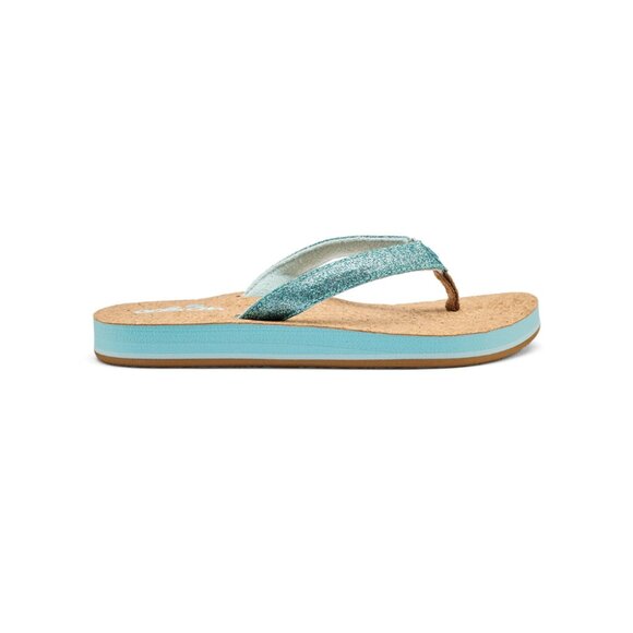 Cobian Girls Lil' Capri Glittered strap sandal Cork Sole Sandal - Blue - Picture 1 of 5